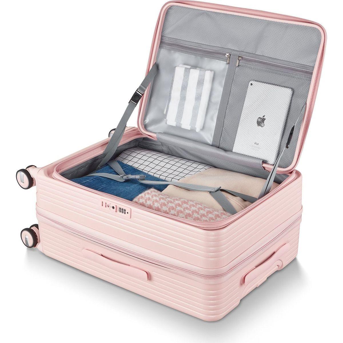 Luggage Sets 3 Piece(20/24/28), Expandable Carry On Luggage with TSA Lock Airline Approved, 100% PC Hard Shell and Lightweight Suitcase with Front Pocket and Spinner Wheels