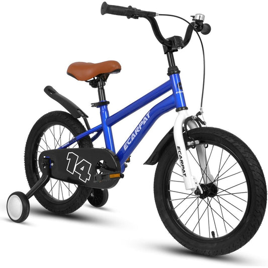 Kids Bike 14 inch for Boys & Girls with Training Wheels, Freestyle Kids' Bicycle with fender.