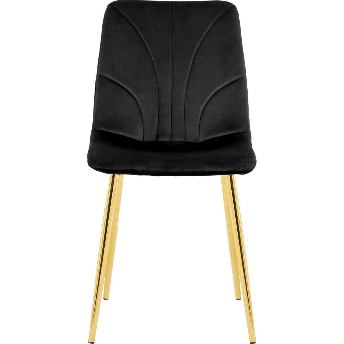 Modern simple light luxury dining black chair home bedroom stool back dressing chair student desk chair gold metal legs(set of 4)