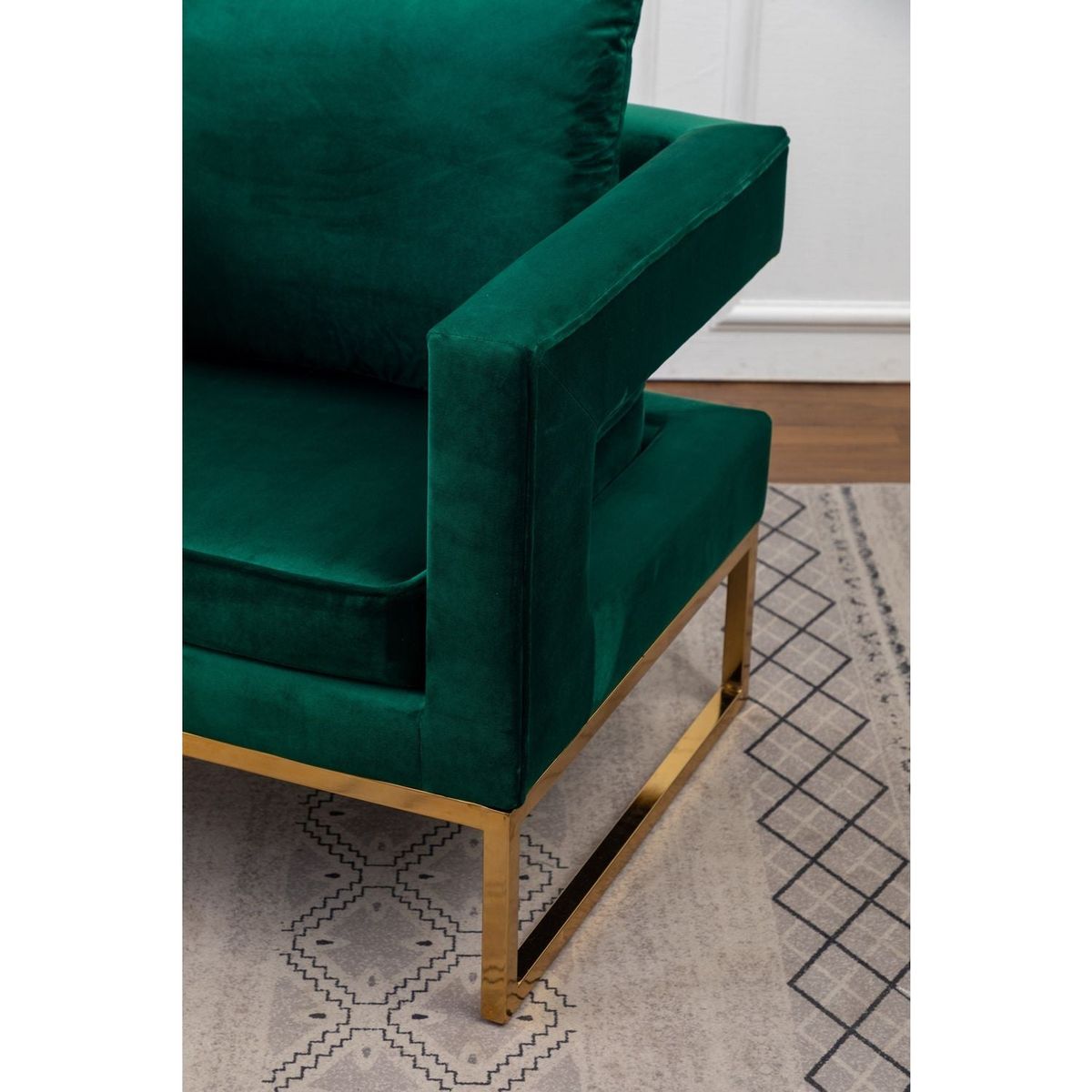 Lenola Contemporary Upholstered Accent Arm Chair, Green