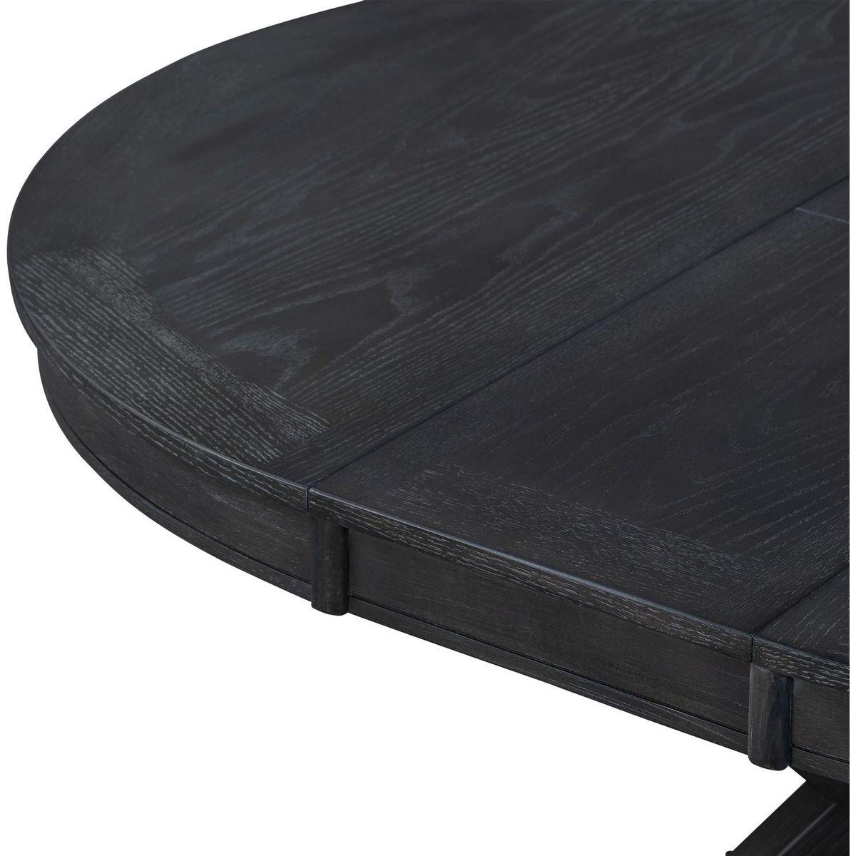 Retro Functional Extendable Dining Table with a 12" Leaf for Dining Room and Living Room (Espresso)