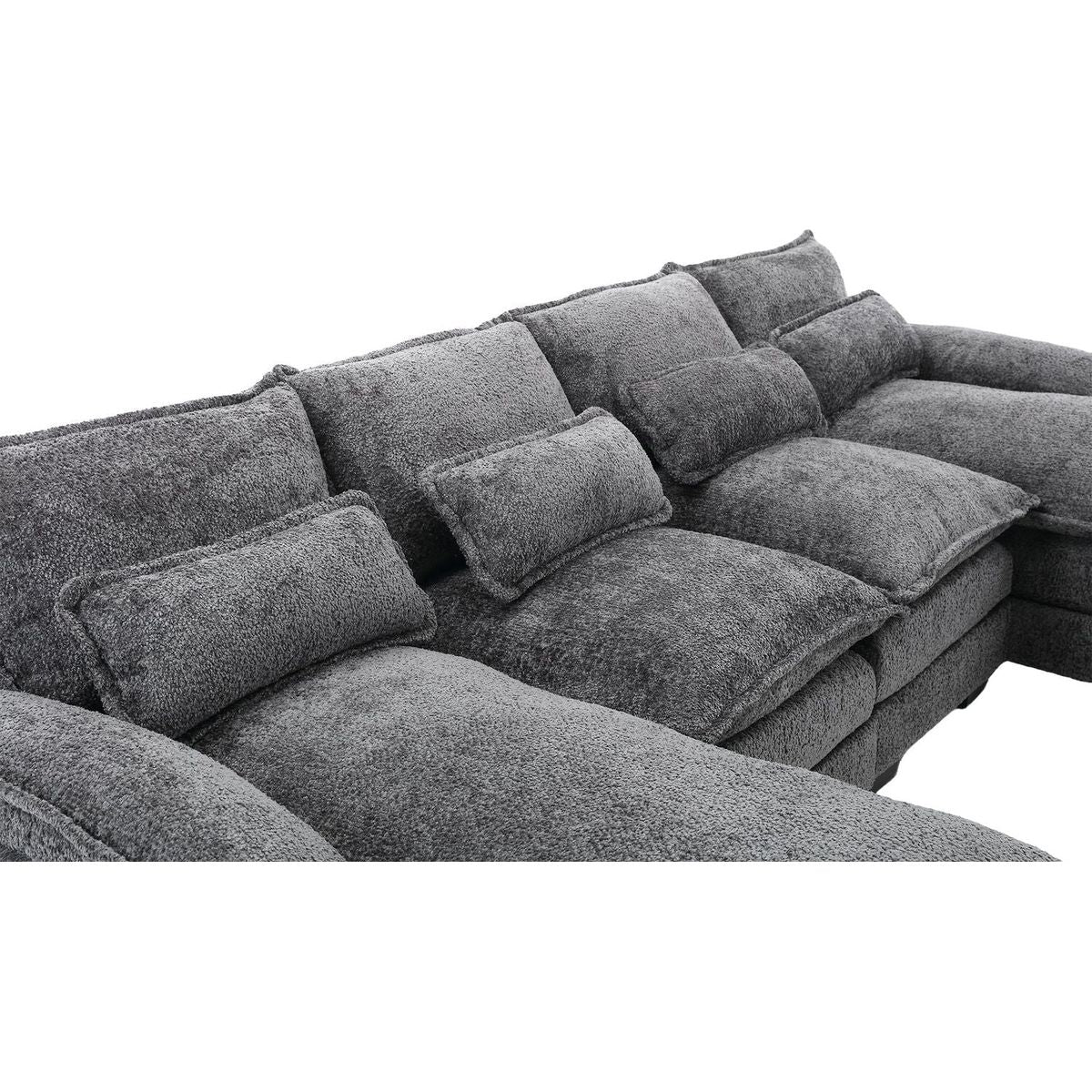Modern Large chenille Fabric U-Shape Sectional Sofa