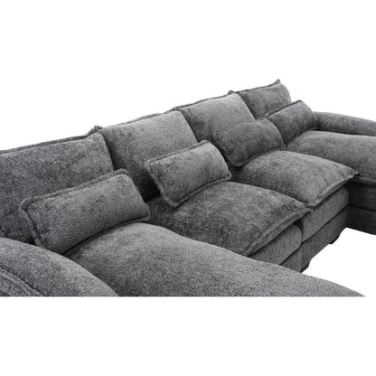 Modern Large chenille Fabric U-Shape Sectional Sofa