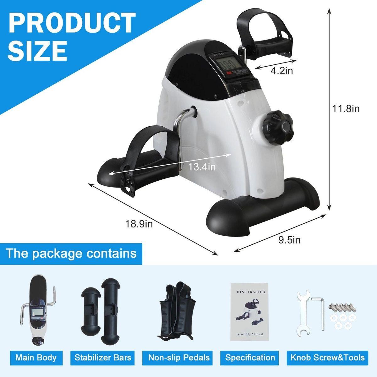 Mini Exercise Bike Rehabilitation training walking machine home rehabilitation maximum weight 120KG with electronic display and instep restraint strap.