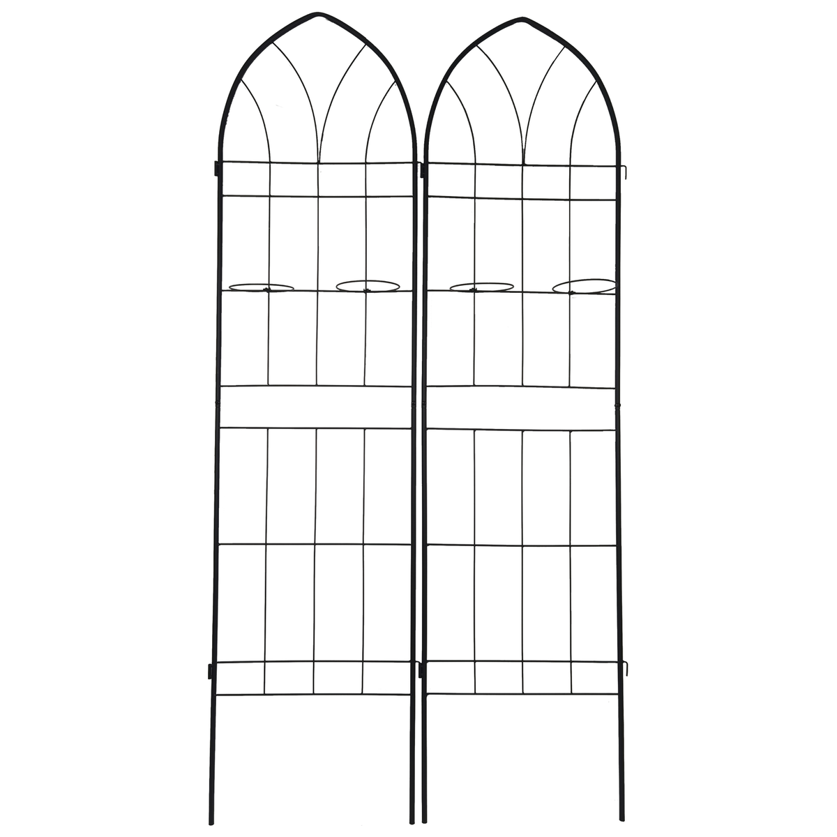 4 Pack Metal Garden Trellis 78.7" x 19.7" Rustproof Trellis for Climbing Plants Outdoor Flower Support Black