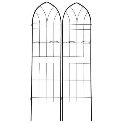 4 Pack Metal Garden Trellis 78.7" x 19.7" Rustproof Trellis for Climbing Plants Outdoor Flower Support Black
