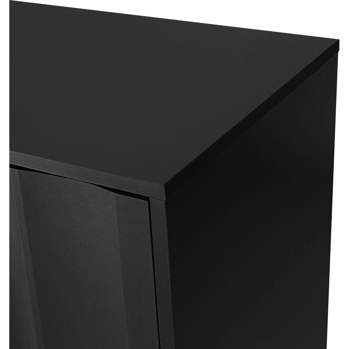 Wave Pattern Storage Cabinet with 2 Doors and 2 Drawers, Adjustable, Suitable for Study,Entrance and Living Room