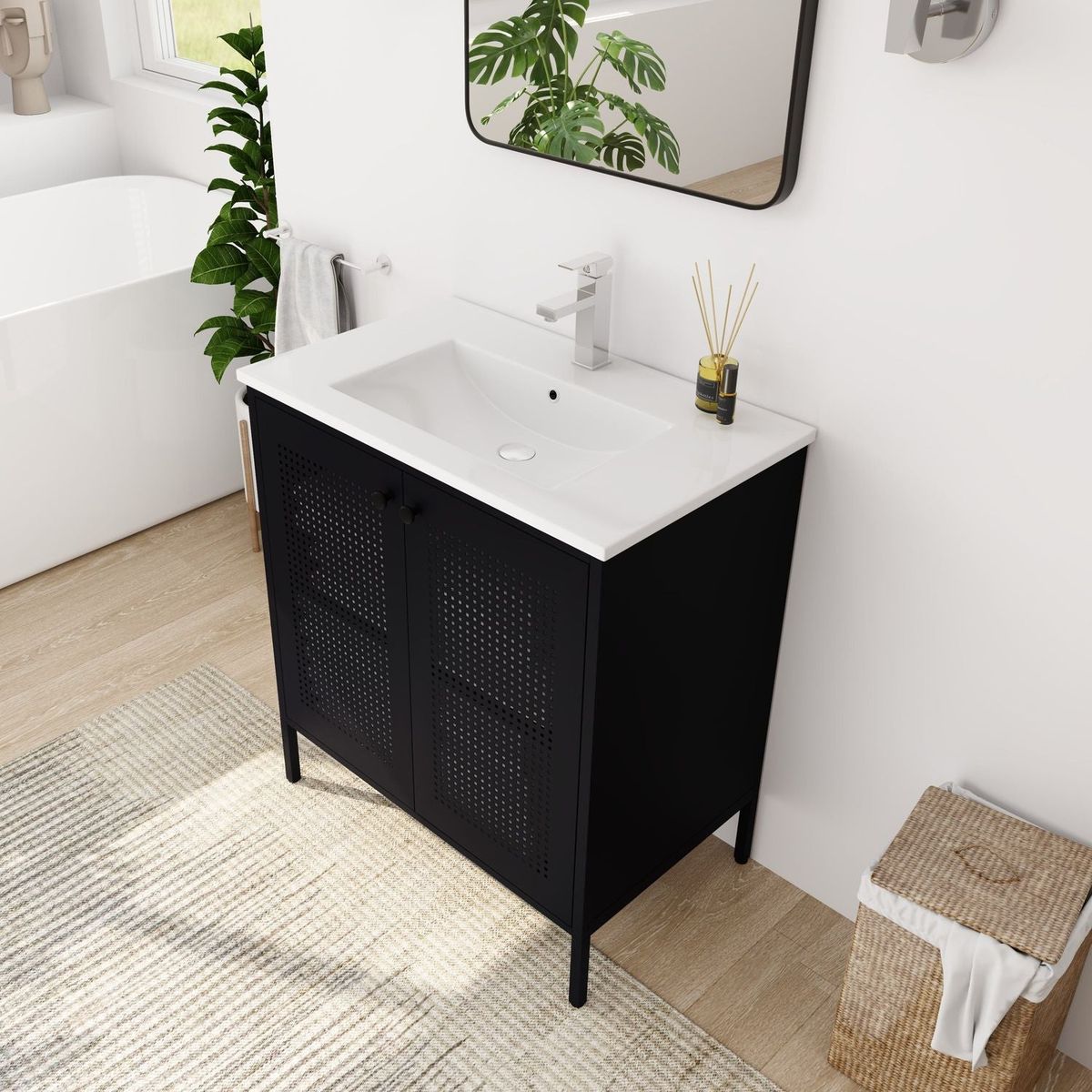 30 Inch Freestanding Bathroom Vanity With Ceramic SInk