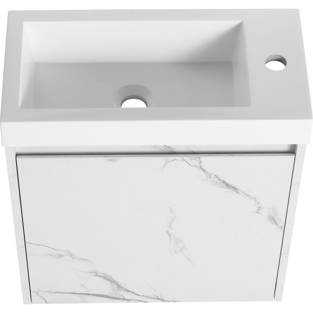 20" Floating Wall-Mounted Bathroom Vanity with Resin Sink & Soft-Close Cabinet Door