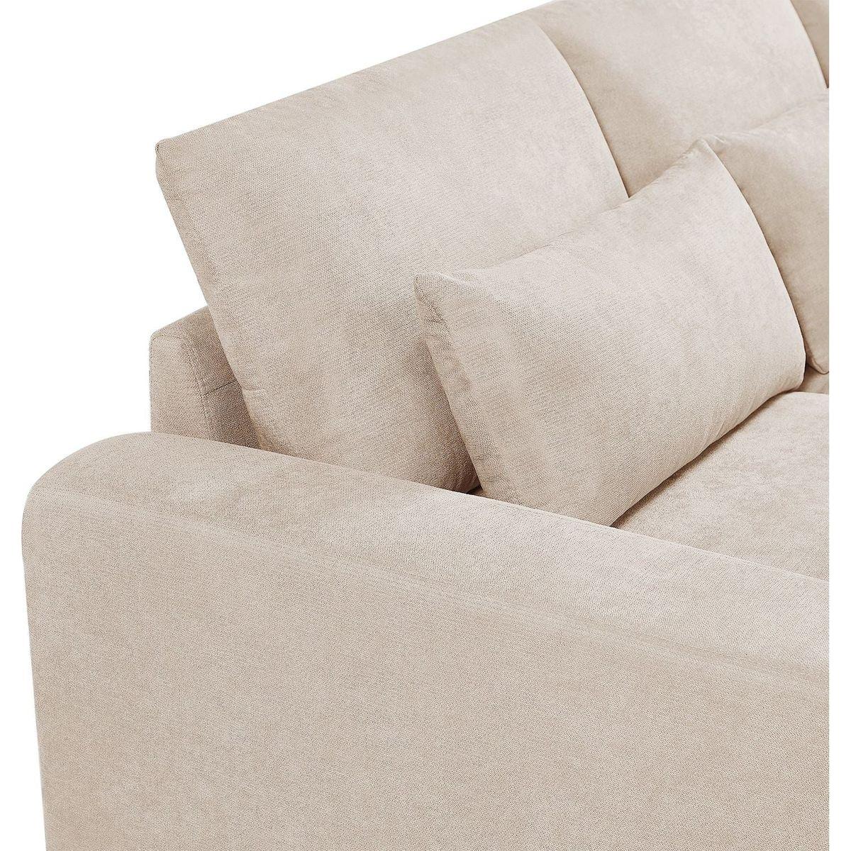 Modern Large L-Shape Feather Filled Sectional Sofa, Convertible Sofa Couch with Reversible Chaise for Living Room