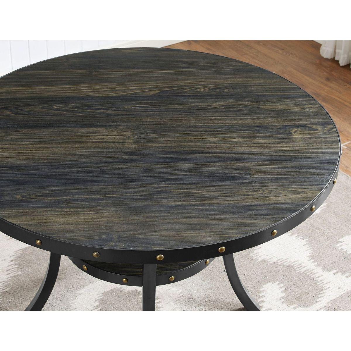 Biony Dining Collection Espresso Wood Railhead Dining Table