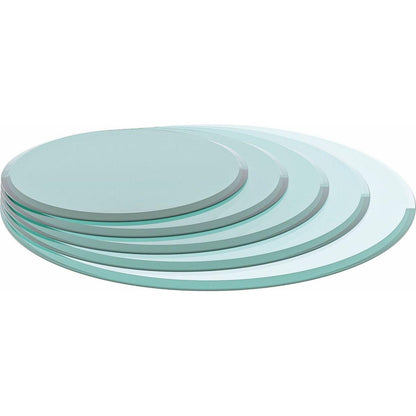 36" Inch Round Tempered Glass Table Top Clear Glass 1/2" Inch Thick Beveled Polished Edge