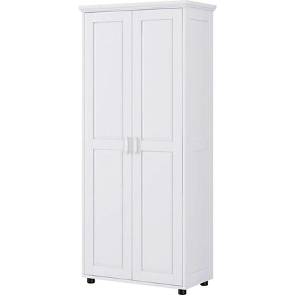 Storage Cabinet with Two Doors for Bathroom, Office, Adjustable Shelf, MDF Board, White