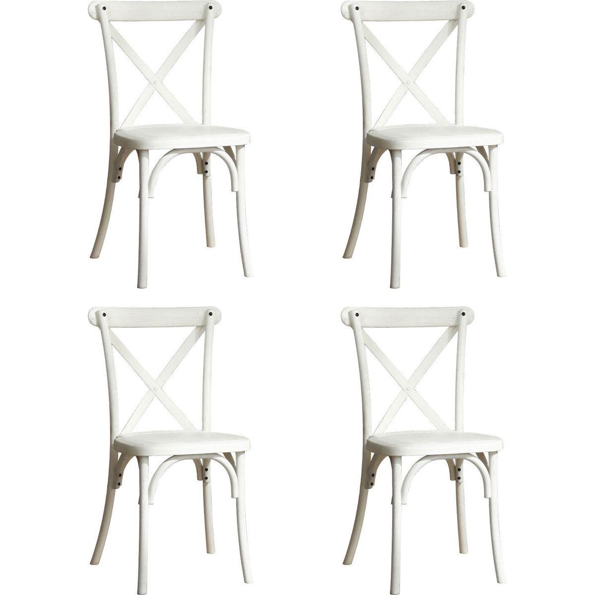 4-Pack Resin X-Back Chair, Mid Century Chair Modern Farmhouse Cross Back Chair for Kitchen, Lime Wash