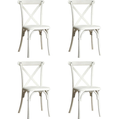 4-Pack Resin X-Back Chair, Mid Century Chair Modern Farmhouse Cross Back Chair for Kitchen, Lime Wash