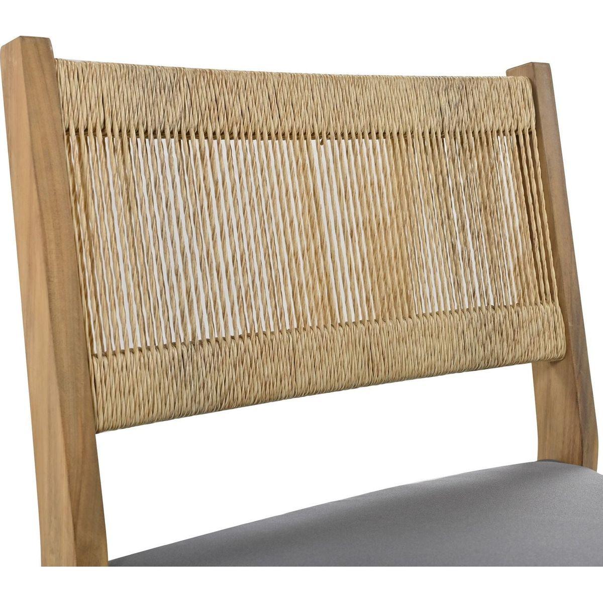 Multi-person Outdoor Acacia Wood Dining Table and Chair Set, Thick Cushions, Suitable for Balcony, Vourtyard, and Garden.