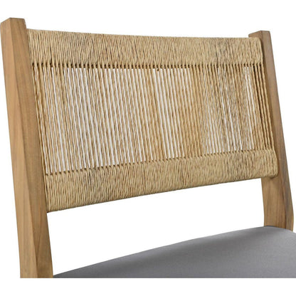 Multi-person Outdoor Acacia Wood Dining Table and Chair Set, Thick Cushions, Suitable for Balcony, Vourtyard, and Garden.