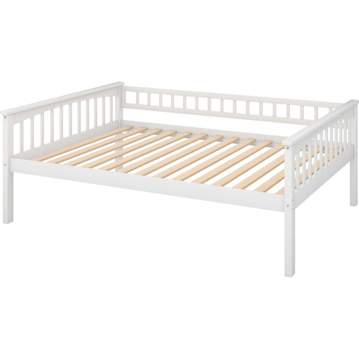 Full over Full Bunk Bed with Drawers, Convertible Beds, White