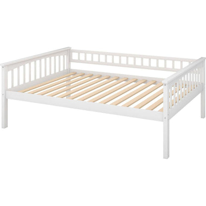 Full over Full Bunk Bed with Drawers, Convertible Beds, White
