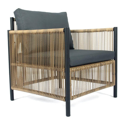 New Comming Patio 4 Pieces Brown PE Wicker Sofa Set with Grey Cushion
