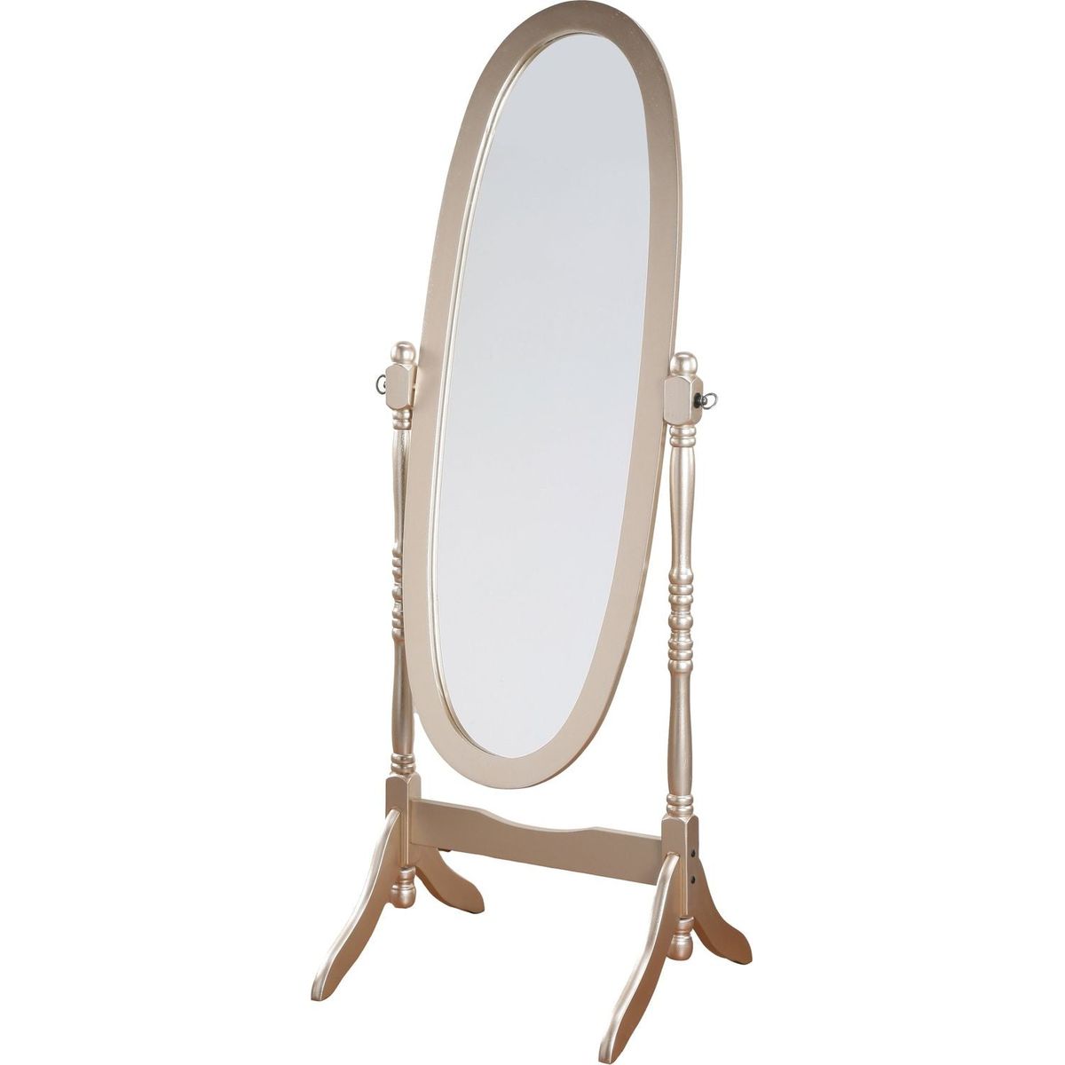 Traditional Queen Anna Style Wood Floor Cheval Mirror, Gold Finish