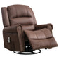 Massage Rocker Recliner Chair Rocking Chairs for Adults Oversized with USB Charge Port Soft Features a Manual Massage and Heat.BROWN