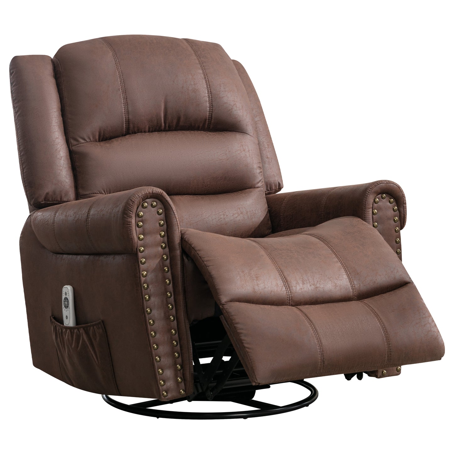 Massage Rocker Recliner Chair Rocking Chairs for Adults Oversized with USB Charge Port Soft Features a Manual Massage and Heat.BROWN