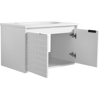 30 Inch Wall Mounted Bathroom Vanity With Sink, Soft Close Doors, For Small Bathroom (KD-PACKING)