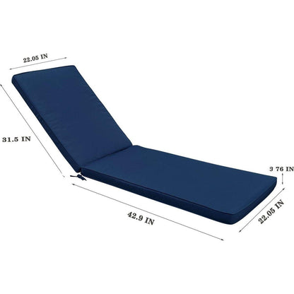 Outdoor Lounge Chair Cushion Replacement Patio Funiture Seat Cushion Chaise Lounge Cushion-Navy Blue