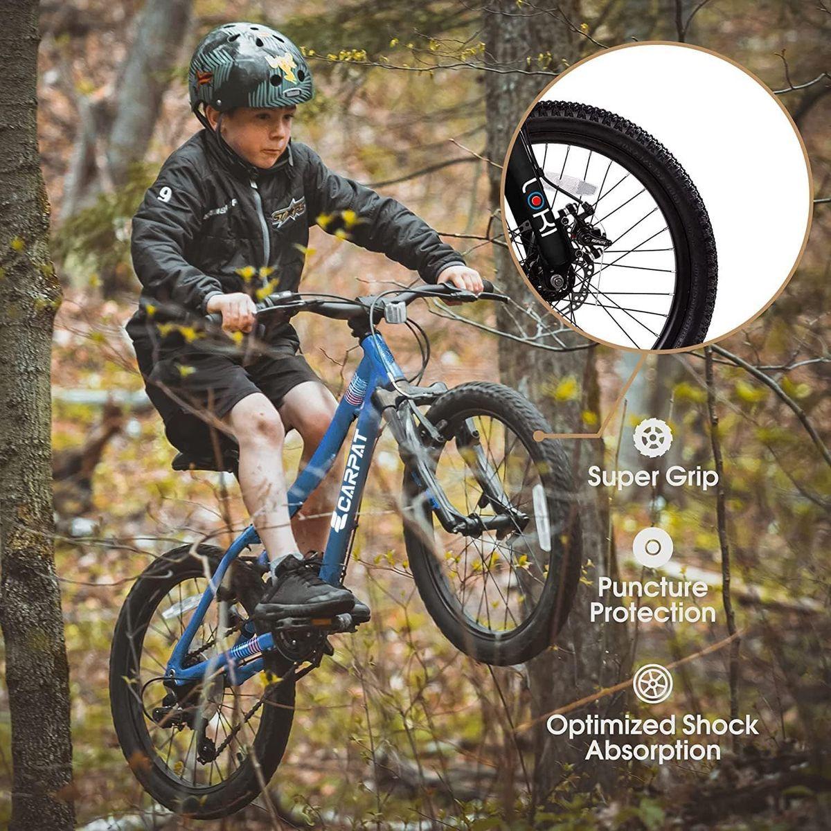 S20101 20 Inch Kids Bike, Boys Girls Mountain Bike Ages 8-12, 7 Speed Teenager Children Kids' Bicycles, Front Suspension Disc U Brake, 14 Inch Height Steel Frame