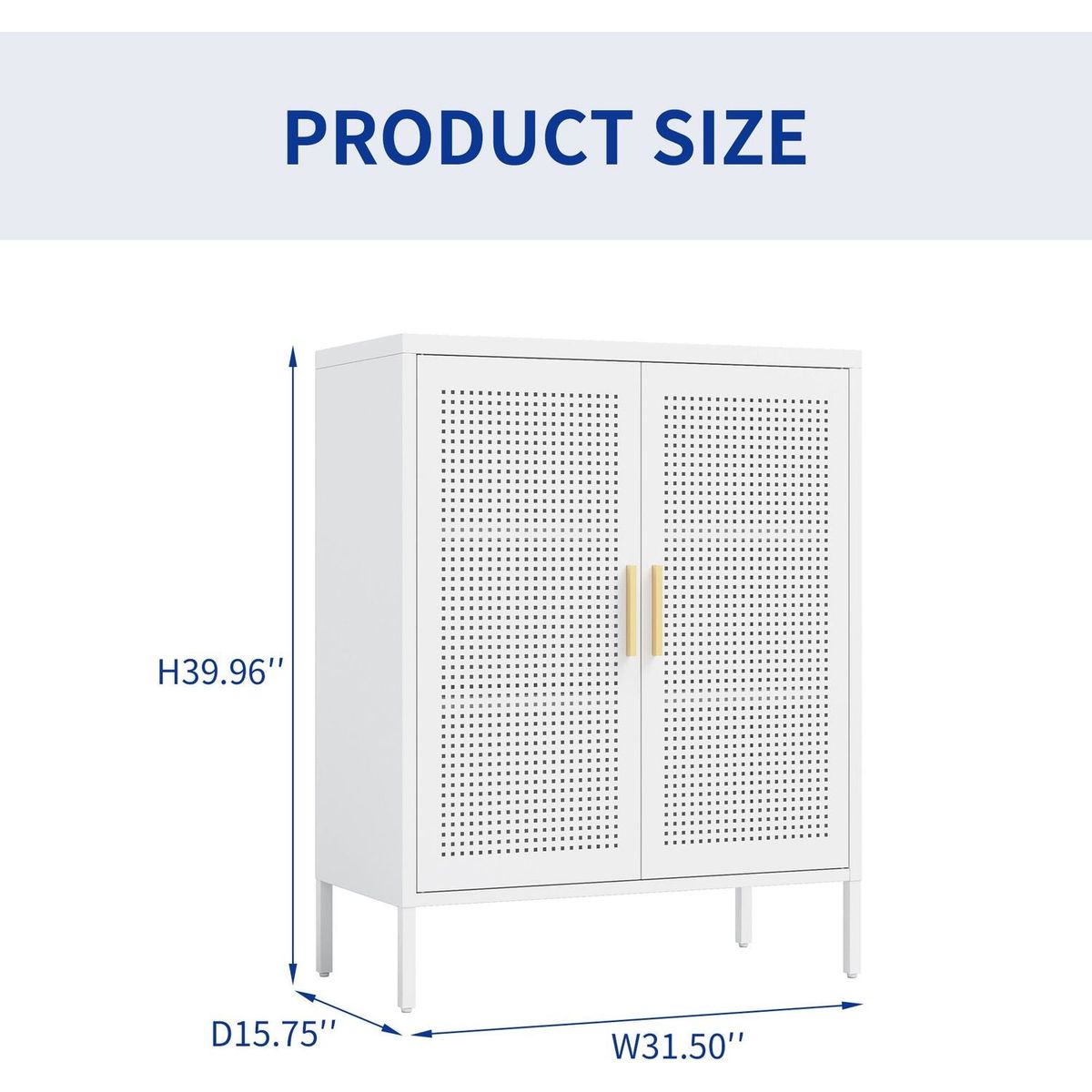 Metal Storage Cabinet with 2 Doors and 2 Adjustable Shelves, Steel Lockable Garage Storage Cabinet, Metal File Cabinet for Home Office School Gym, White