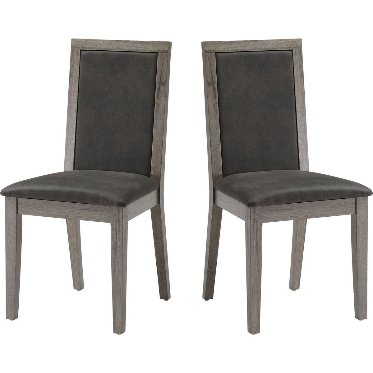 Dining Chairs Set of 2 Wood Dining Room Chair with MDF + sponge Back, Kitchen Room Chair Side Chair, Light grey Base with Grey Cushion