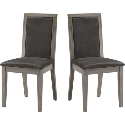 Dining Chairs Set of 2 Wood Dining Room Chair with MDF + sponge Back, Kitchen Room Chair Side Chair, Light grey Base with Grey Cushion