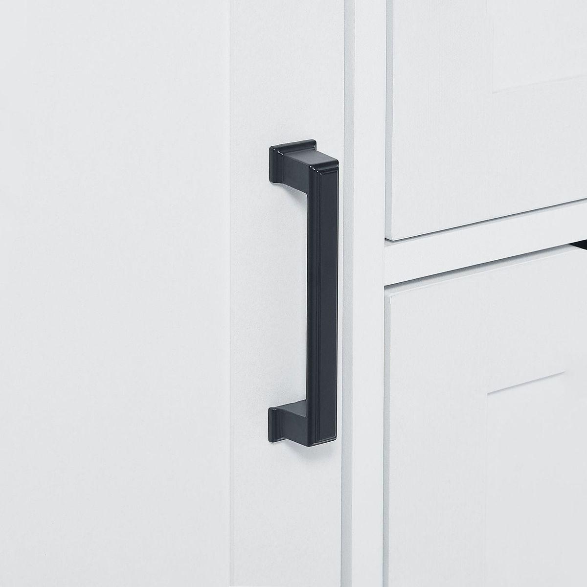 Bathroom Storage Cabinet with Doors and Drawers, Multiple Storage Space, Freestanding Style, Open Shelve, Adjustable Shelf, White