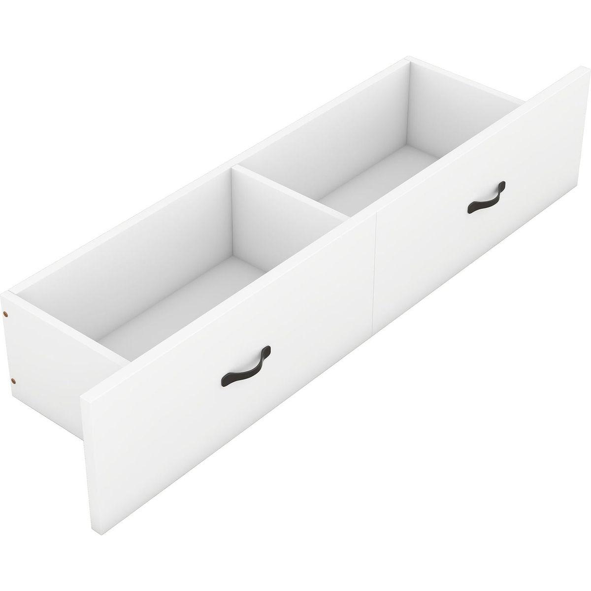 Full Size Murphy Bed with USB Port and a Large Drawer, White