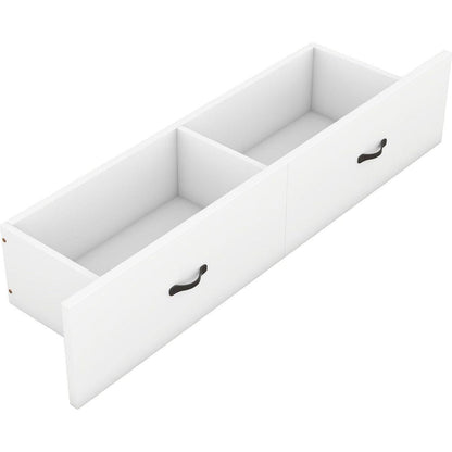 Full Size Murphy Bed with USB Port and a Large Drawer, White