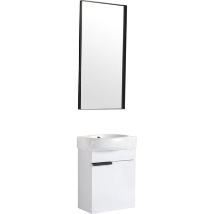 Soft Close Doors Bathroom Vanity With Sink,16 Inch For Small Bathroom