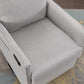 Cotton Linen Fabric Swivel Rocking Chair Glider Rocker Recliner Nursery Chair With Adjustable Back And Footrest For Living Room Indoor,Light Gray