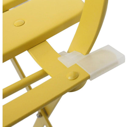 3 Pieces Patio Bistro Balcony Metail Chair Table Set-Yellow