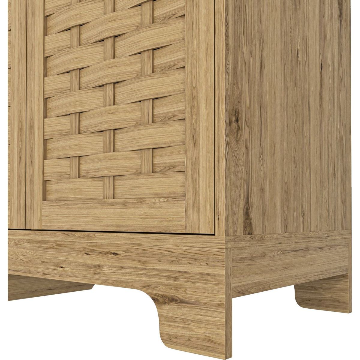 Storage Cabinet with 3 Doors, Wood Sideboard Buffet Storage with Adjustable Shelf, Anti-tip Kit Accent Cabinet for Living Room, Hallway, Entryway, Dining Room, Bedroom