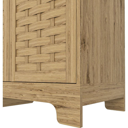 Storage Cabinet with 3 Doors, Wood Sideboard Buffet Storage with Adjustable Shelf, Anti-tip Kit Accent Cabinet for Living Room, Hallway, Entryway, Dining Room, Bedroom