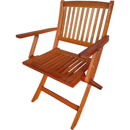Foldable Patio Dining Set, 4 Folding Chairs, Indoor and outdoor universal, Teak