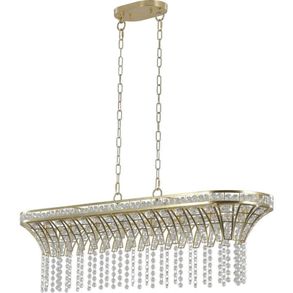 Modern Champagne Gold Kitchen Island Light - Oval Crystal ceiling chandelier