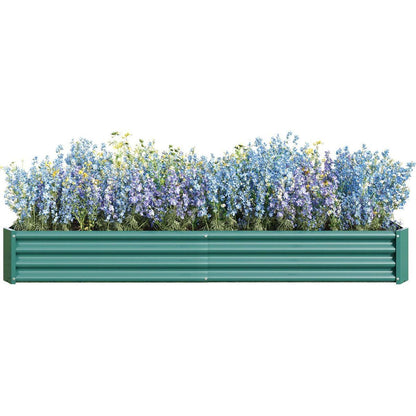 Raised Garden Bed Kit - Metal Raised Bed Garden 7.6x3.7x0.98ft for Flower Planters, Vegetables Herb Green