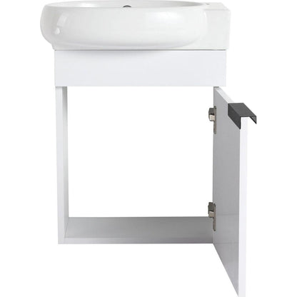 Soft Close Doors Bathroom Vanity With Sink,16 Inch For Small Bathroom