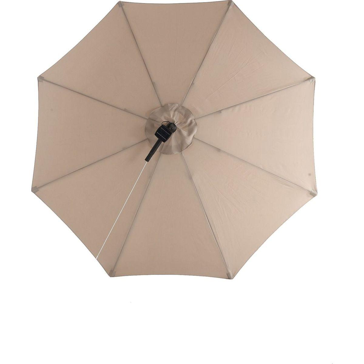10ft Solar LED Offset Hanging Market Patio Umbrella (khaki)