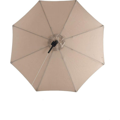 10ft Solar LED Offset Hanging Market Patio Umbrella (khaki)