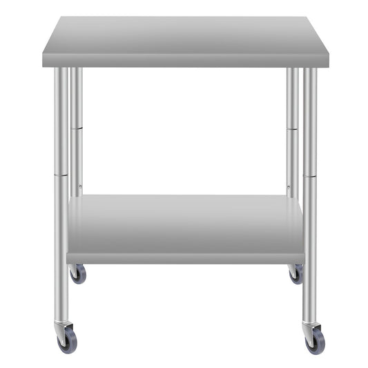 30''*24'' Commercial Work Table for Restaurant and Home Stainless Steel Kitchen Prep Table with Under Shelf and wheels