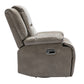 360 Swivel and Rocking Home Theater Recliner Manual Recliner Chair with a LED Light Strip for Living Room,Bedroom, Grey