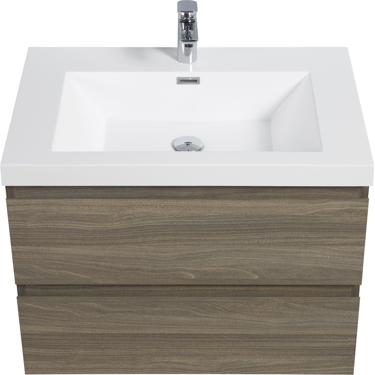 30" Floating Bathroom Vanity with Sink, Modern Wall-Mounted Bathroom Storage Vanity Cabinet with Resin Top Basin and Soft Close Drawers, Ash Grey